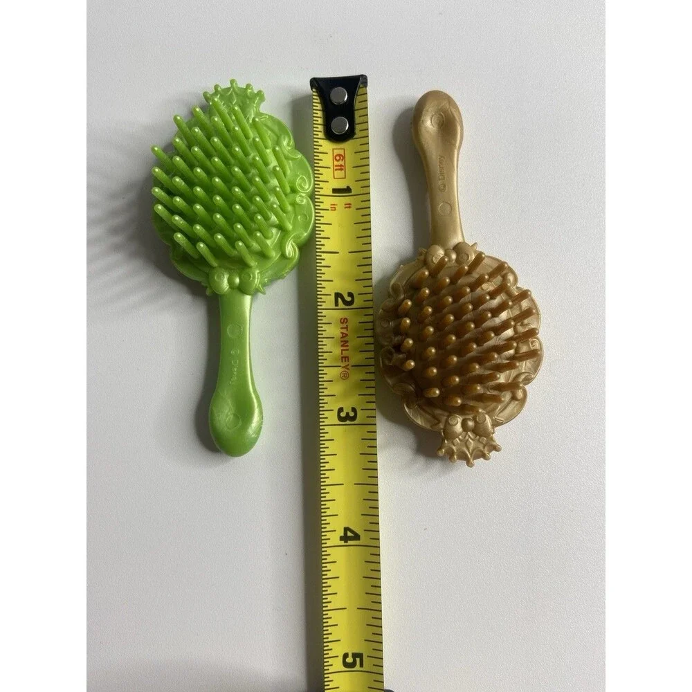 Disney Parks Princess Hair Brush  Doll Lot of 2 – Green & Gold